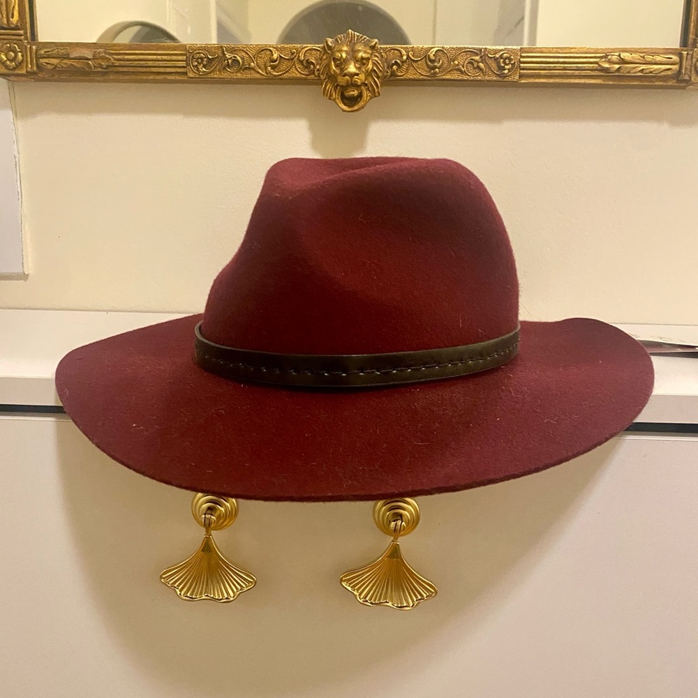 Burgundy hat